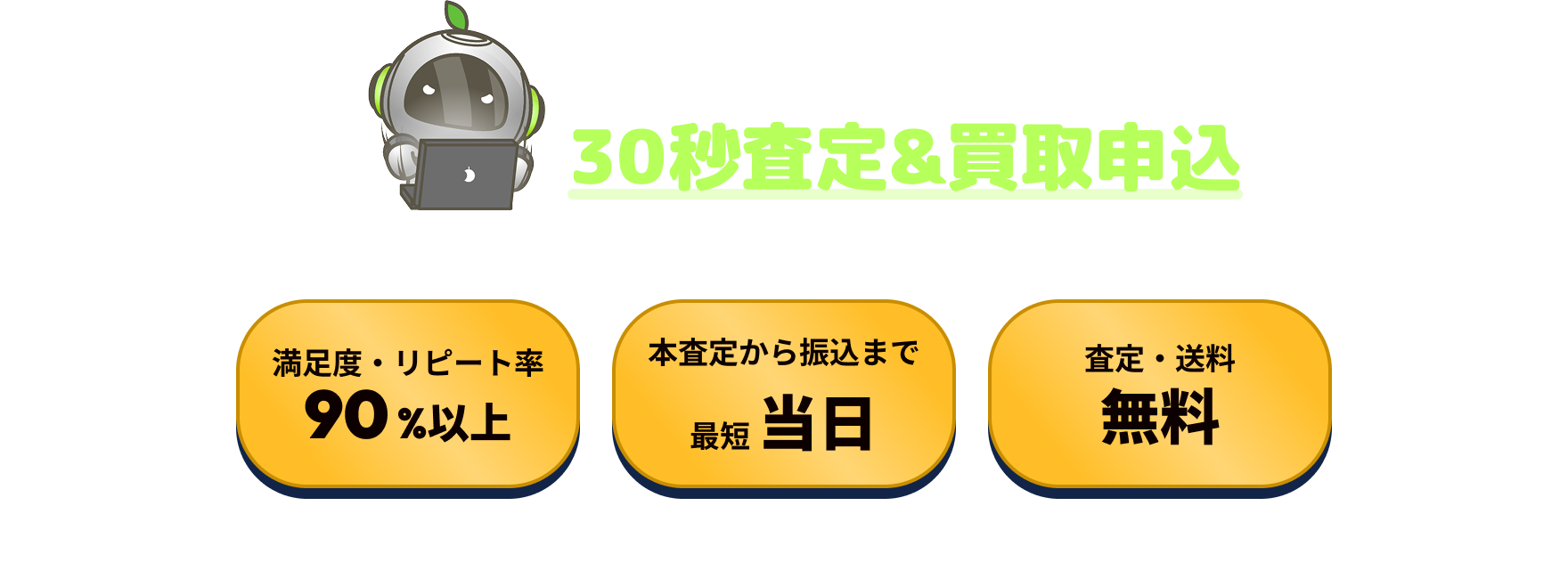 MacBook 30秒査定&買取申込